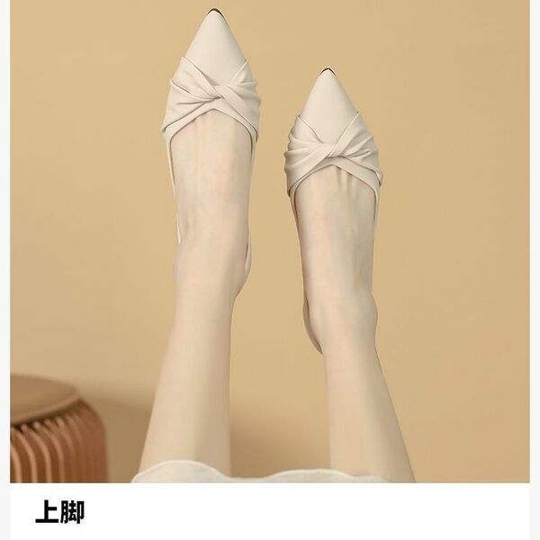 Women's shoes flat made of soft leather pointed-toe
