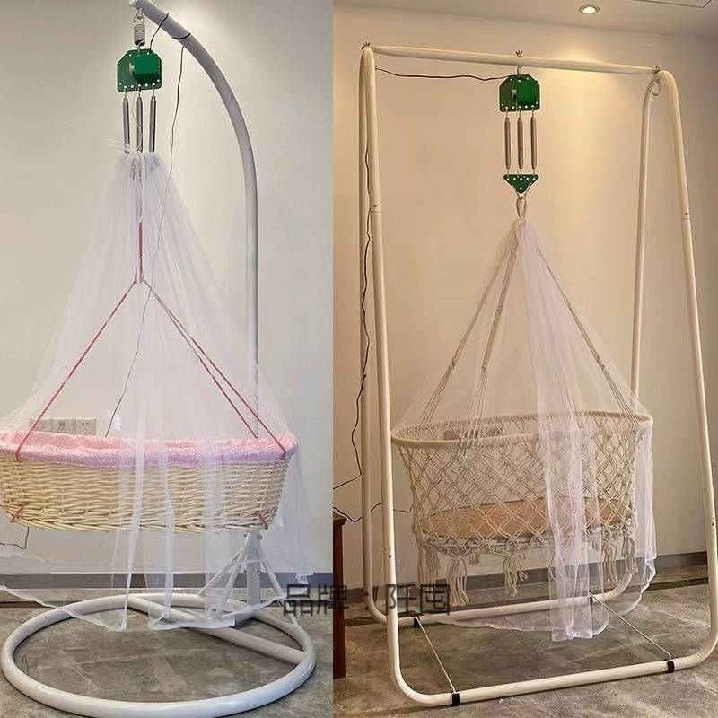 Baby Cradle Rocking Bed Chaoshan Electric up and down Cradle Bed Baby Hammock Automatic Newborn Hanging Basket Rattan Rocking Nest