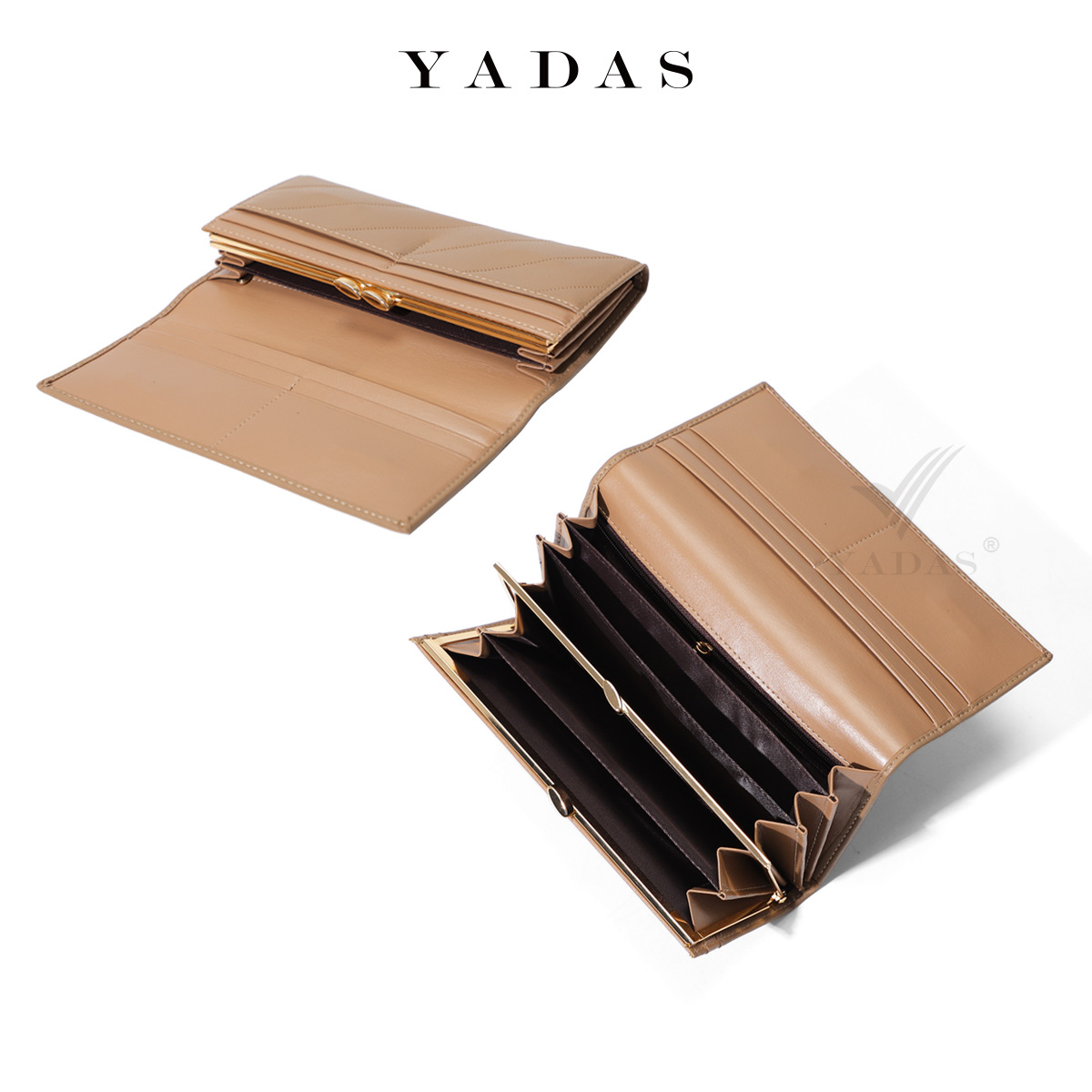 Cartera YADAS de estilo europeo y americano para mujer, cartera larga plegable, tarjetero de nuevo estilo para tarjetas bancarias y licencia de conducir.