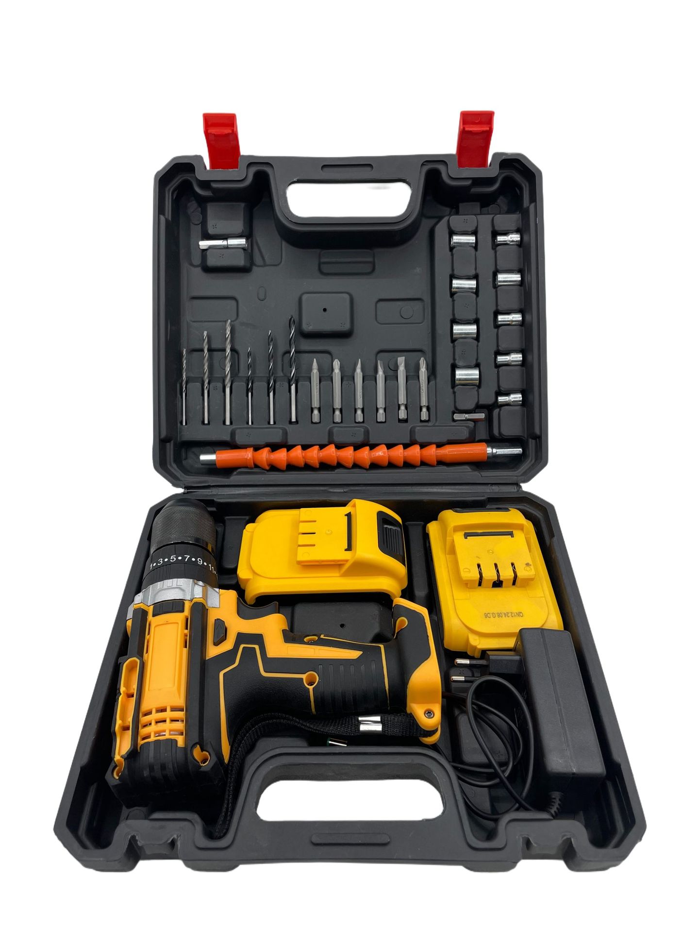 Fábrica directa transfronteriza venta caliente taladro eléctrico de impacto 21V taladro eléctrico de doble velocidad destornillador eléctrico conjunto de herramientas eléctricas