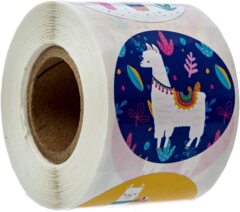 500個3.8厘米8個圖案卷裝兒童玩具動物感謝裝飾不乾膠貼紙標籤