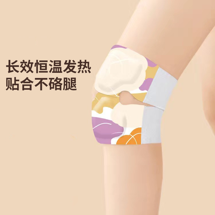 Warm Knee Steam Heat Patch Moxa Self Heating Knee Wrap for Winter Joint Care in use
