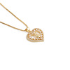 Zirconium, pendant, retro necklace heart-shaped, European style, boho style, wholesale