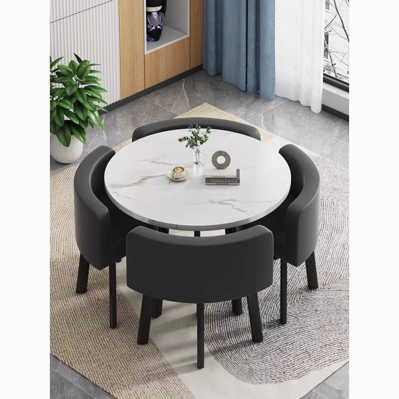 Foldable Dining Table for Home Use, Suitable for Small Apartments, Dining Tables, Commercial Storefronts, Meeting Tables and Chairs, Reception Round Table