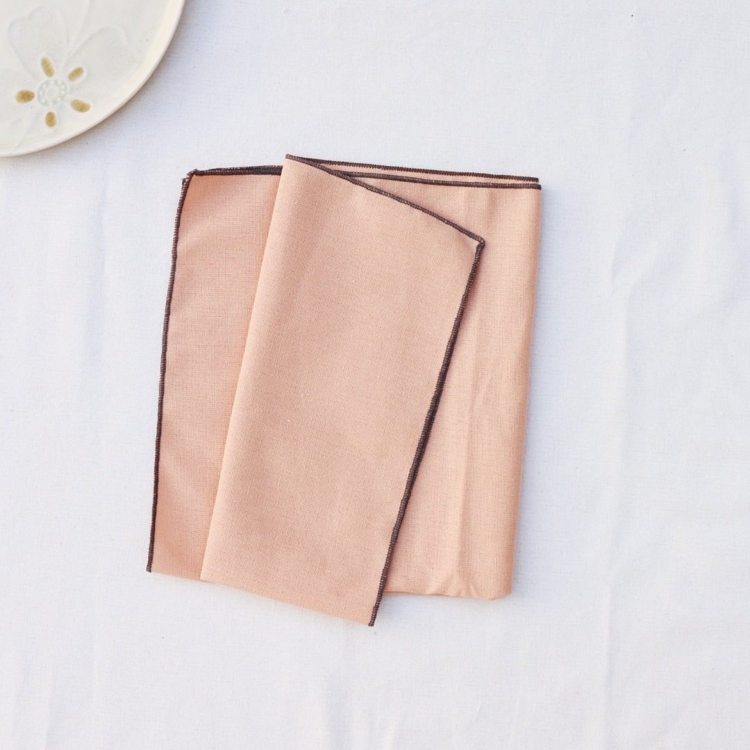 Servilleta de algodón de lino, paño de boca, borde de bloqueo, decoración de mesa lisa americana, evento de boda, servilleta transfronteriza de Navidad, toalla de cocina