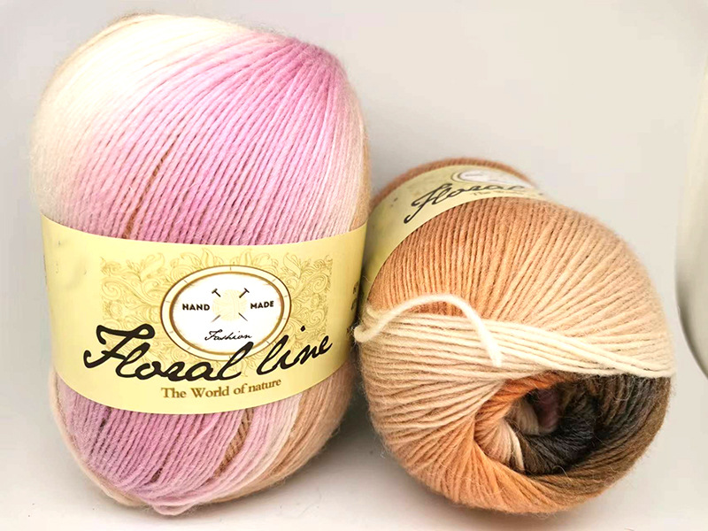 Una sola hebra sección teñida hilo degradado color lana tejida a mano bufanda sombrero lana Arco Iris lana al por mayor