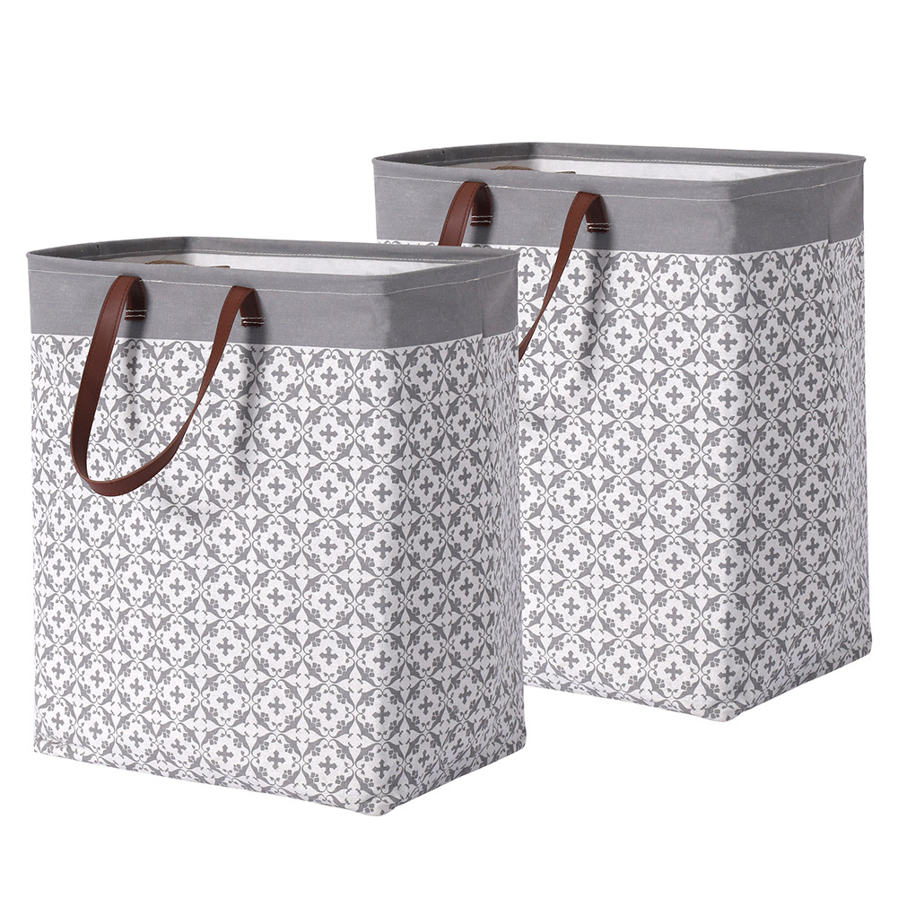 Transfronterizo Estilo nórdico retro cuadrado lavandería Cubo de algodón plegable ropa caja de almacenamiento impermeable de gran capacidad cesta de la ropa