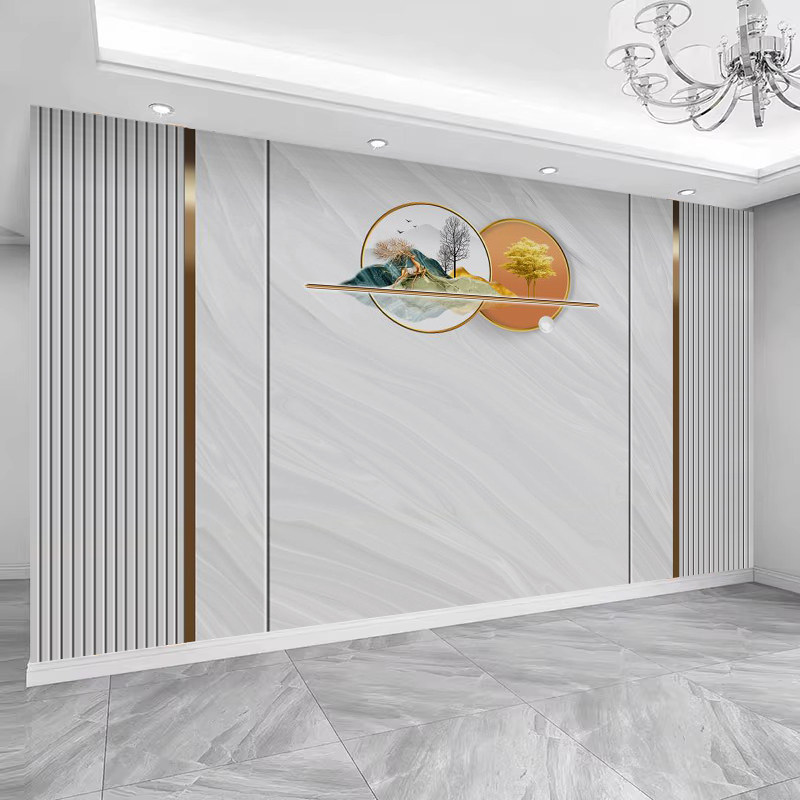 Light luxury style living room TV background wall cloth mural modern…