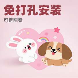 定制kitty背景照片墙贴免打孔卧室儿童房间装饰轻松熊毛毡板墙贴