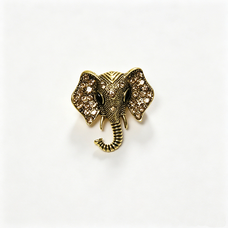 Cross-border European and American fashion personalized animal enamel brooch alloy rhinestone brooch three-dimensional pin badge accessory wholesale