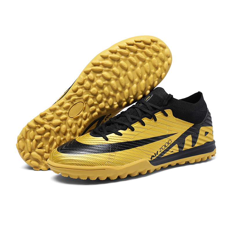 Zapatos de fútbol transfronterizos de alto bajo para hombres y mujeres, zapatos de entrenamiento de fútbol de clavos, zapatos deportivos juveniles