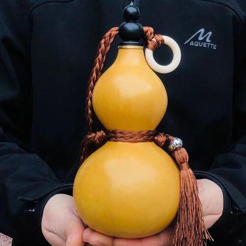 Natural wine gourd, feng shui gourd, wine pendant, copper mouth plastic plug, beeswax anti-seepage, antique real gourd