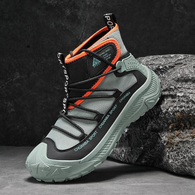 Zapatos de hombre respirantes antideslizantes al aire libre zapatos de pesca neumáticos suela desgaste de montaña zapatos de escalada de roca zapatos de trabajo de alto nivel