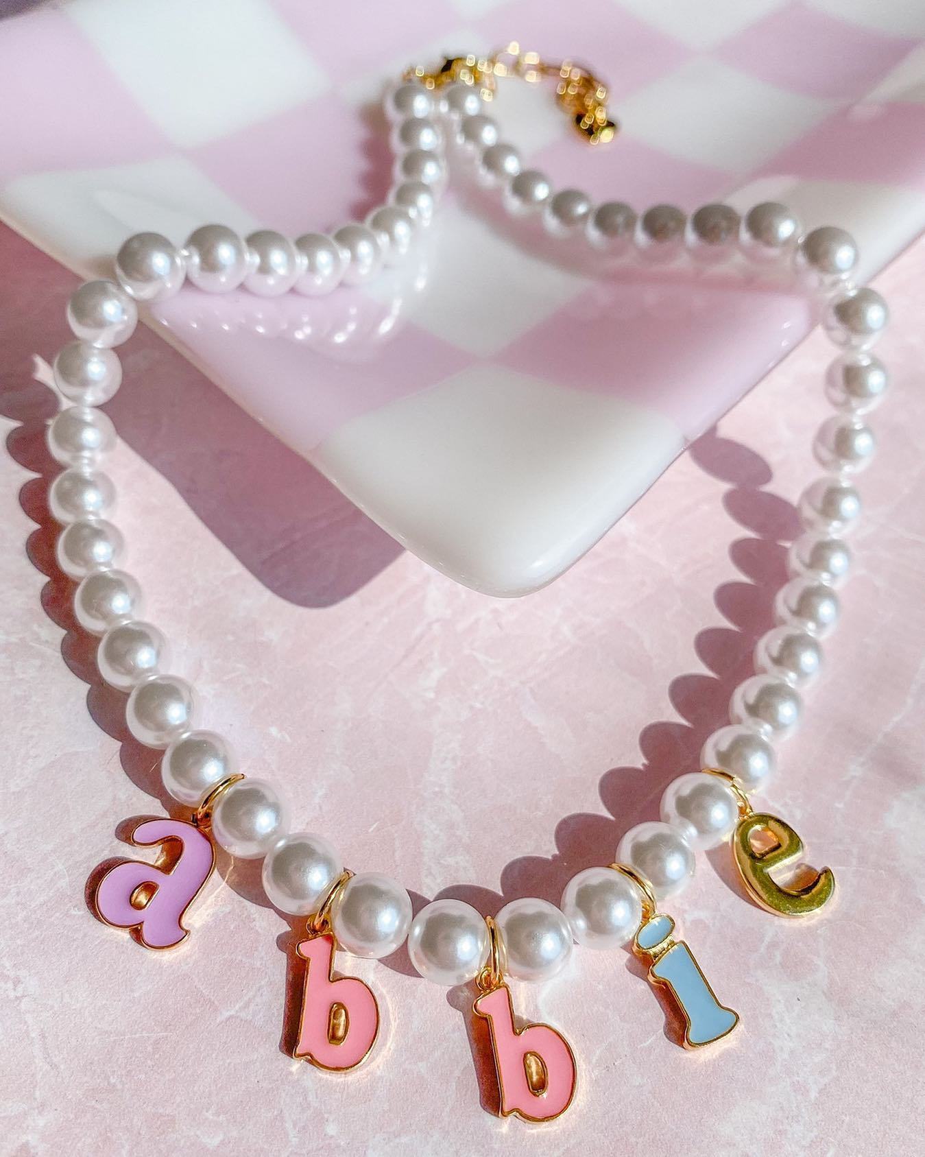 Fashion Letter Artificial Pearl Patchwork Pendant Necklace 1 Piece