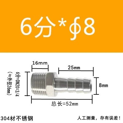 304 ステンレス鋼外径パゴダコネクタ 316 六角革水道管ホース気管外歯おねじグリーンヘッド|undefined