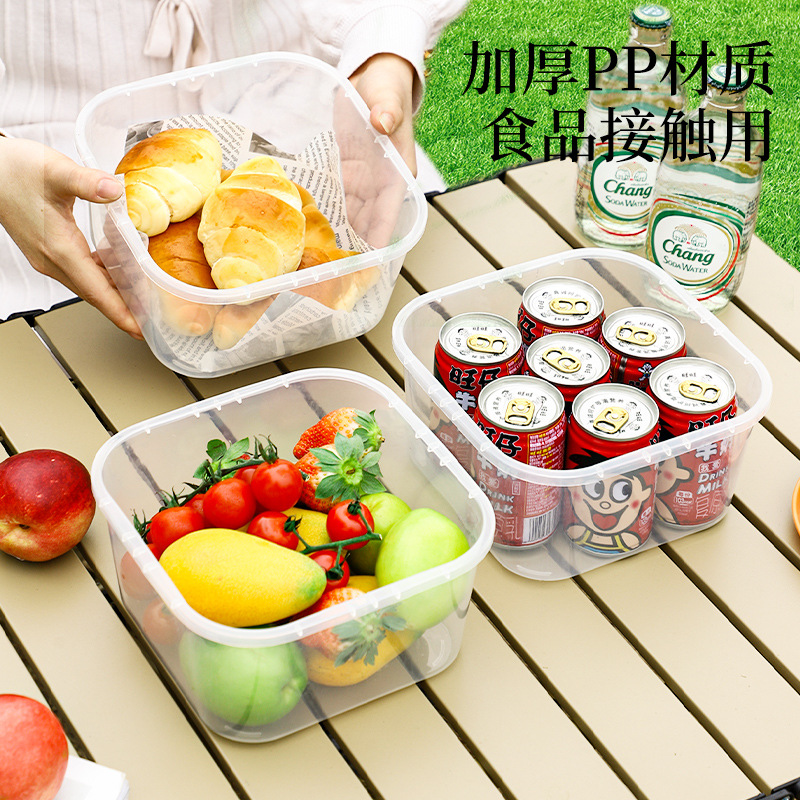 Caja de almacenamiento a prueba de fugas de gran capacidad con cubierta para refrigerador doméstico para huevos, frutas y alimentos