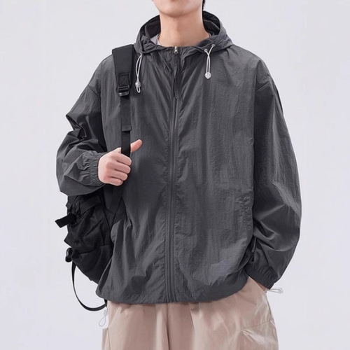 Summer Men's Outdoor Comfortable Breathable Lightweight Hooded Sun Protective Fishing Anti-Ultraviolet Breathable Jacket