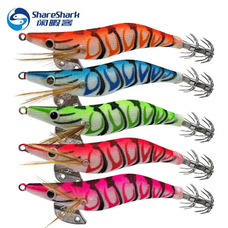 夜光木虾鱿鱼钩2.0 2.5 3.5大眼鱿鱼海钓鱼饵路亚假饵硬饵批发