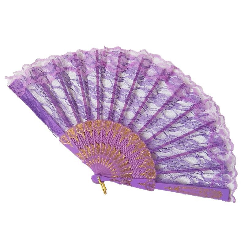 Hay en stock ventilador de encaje de plástico Strand encaje ventilador de encaje negro AliExpress exclusiva de una pieza de entrega 2