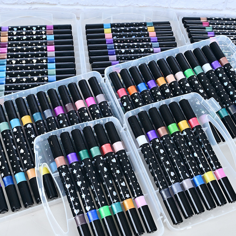 Doble cabeza de doble color marcador de flash nuevo tipo de pinza de gel de flash pintura de acrílico para niños copiar a mano color