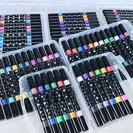 双头双色闪光马克笔新款闪光啫喱笔丙烯绘画颜料儿童手抄报彩色用