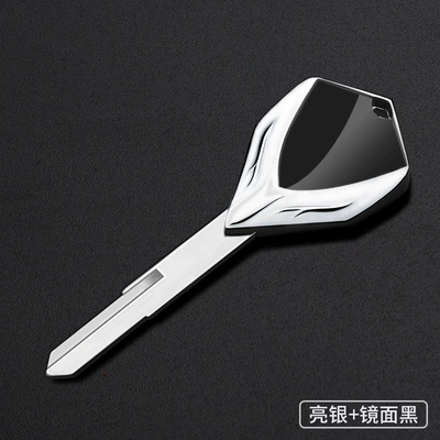 Motorcycle metal key blank suitable for Kawasaki Ninja ZX-6R/636 ZX-9R ZX-10R Z800 (Motorcycle Key) - bright-silver-mirror-black-cq-040