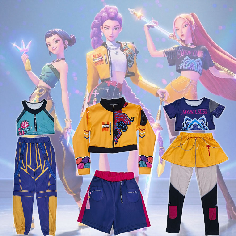2025新款演出服 韩流女团K-POP猎魔女团角色鲁米3D连衣裙儿童卫衣