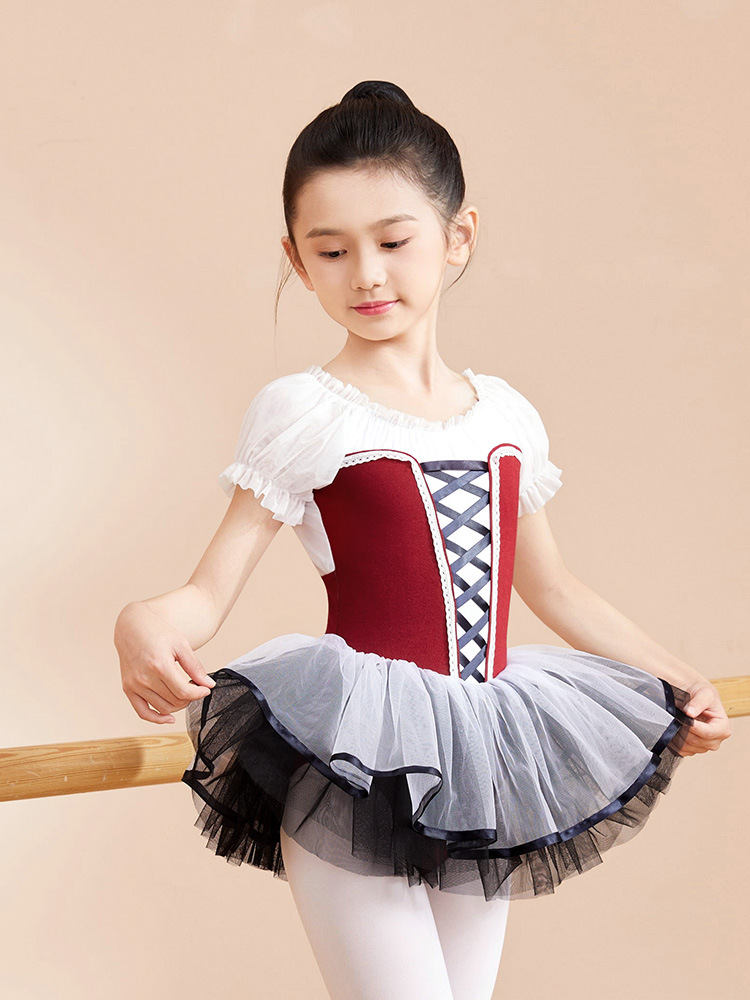 Ropa de baile para niños, falda de práctica de ballet, falda de princesa linda y versátil, falda tutú de estilo coreano, ropa de actuación corporal de baile image 3