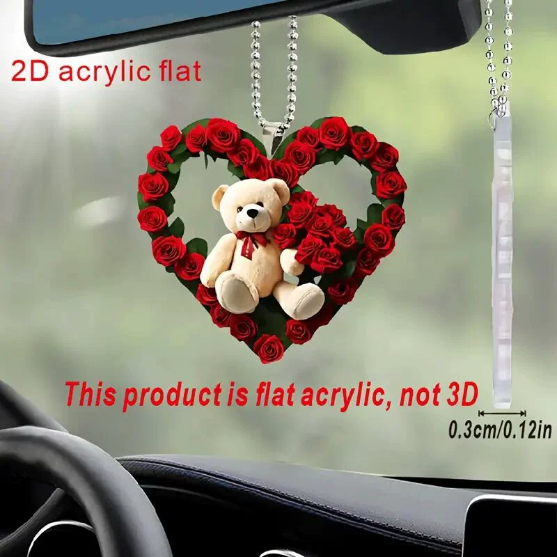 Трансграничные горячие продажи украшения на День Святого Валентина кулон любовь медведь акриловая подвеска автомобиль подвесной праздничный подарок украшение рюкзака