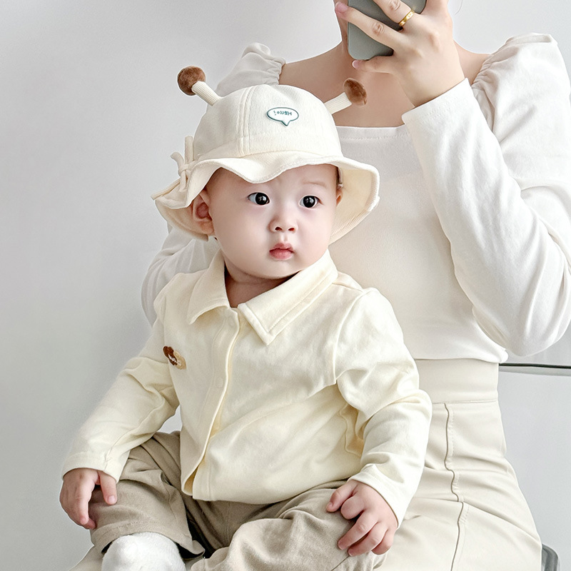 Sombreros para bebés primavera y otoño delgados lindos super lindos bebés niños algodón sombrero para bebés otoño sombrero de pescador
