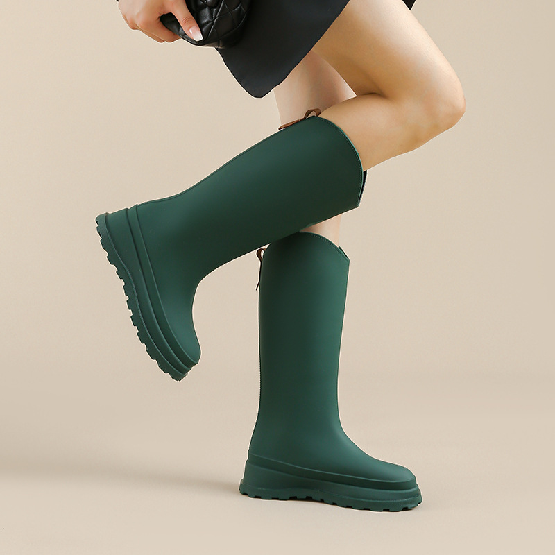 유행 높은 미끄럼 방지 장화 성인 여성의 장화 겉옷 고무 신발 긴 튜브 물 신발 사계절 워터 부츠 캠핑 크로스 보더