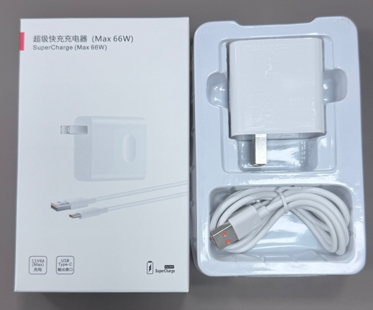 El puerto USB del cabezal de carga de carga súper rápida de 66W es adecuado para Xiaomi, Huawei, China y EE. UU. Cargador original para teléfonos móviles