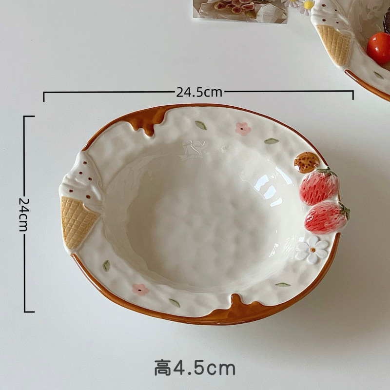 网红海派甜心陶瓷餐具手绘釉下彩米饭碗少女高颜值沙拉碗汤碗面碗|undefined