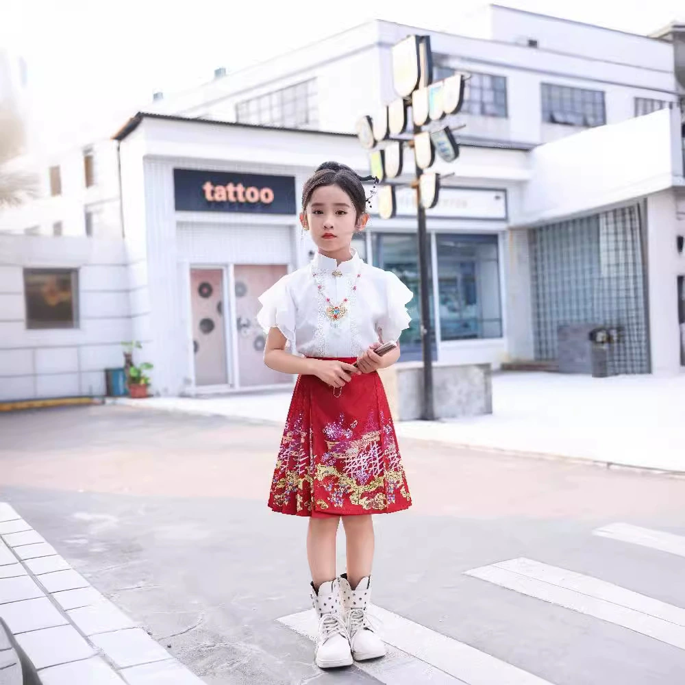 Юбка с конским лицом для девочек 2024 новый детский костюм