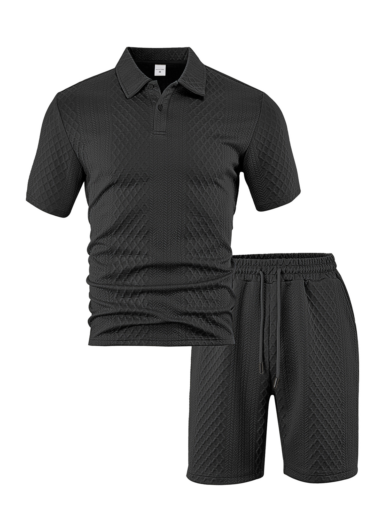 Ropa de hombre transfronteriza de verano de tamaño grande jacquard de hombre deportivo casual con solapa delgada polo camisa de manga corta