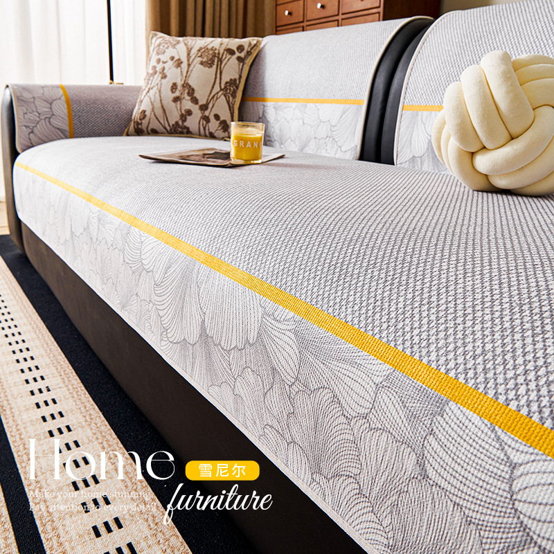 Nuevo cojín de sofá chino simple nuevo estilo chenilla cuatro estaciones universal fijo antideslizante cojín toalla cubierta de sofá de lujo ligero