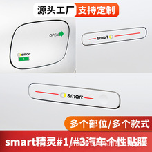 适用于smart精灵#1#3车门把手电瓶盖储物盖创意个性保护透明贴膜