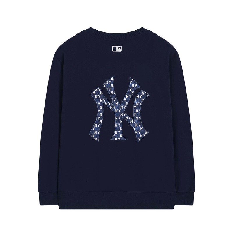 正确版MLB韩国潮牌老花系列运动休闲大logo男女同款宽松圆领卫衣|undefined