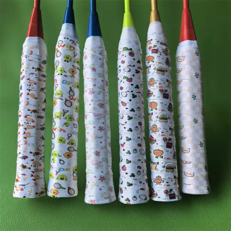 蒲胜覆膜卡通印花球拍手胶羽毛球拍缓震吸汗手胶带透气吸汗带