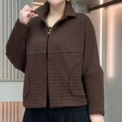 一件代发直播爆款2025秋季新款时尚立体浮雕工艺长袖女装外套上衣