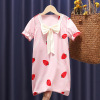 Children's pijama, thin cartoon skirt, with short sleeve, Korean style, suitable for teen