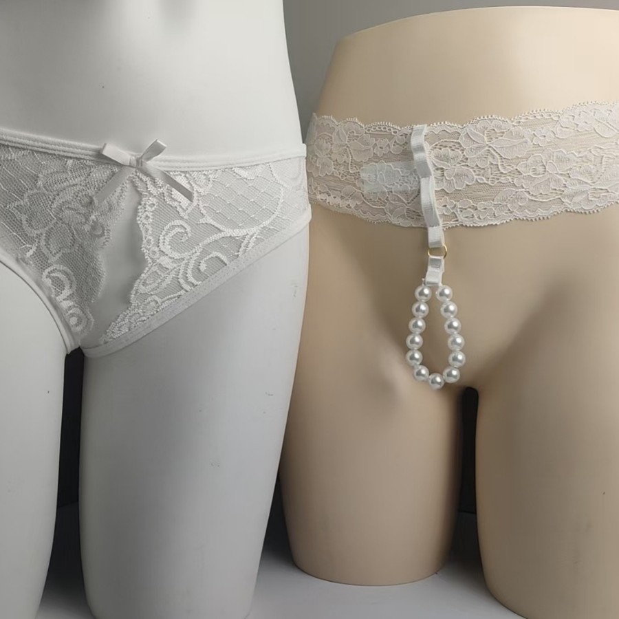 Manufacturer's Ready-Made Men's Lace Mesh See-Through Cut Out Sexy Thong Couple Couple Exposed Jj Buttocks Men's T-Pants