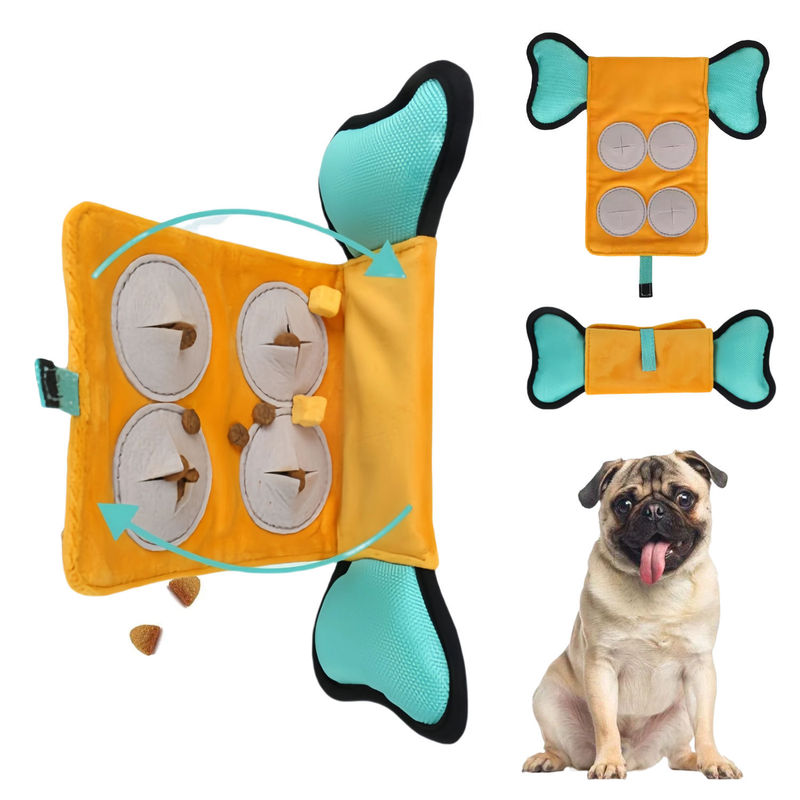 Indestructible Nylon Dog Chew Toy Tough Bone-Shaped Squeaky Puzzle Treat Dispensing