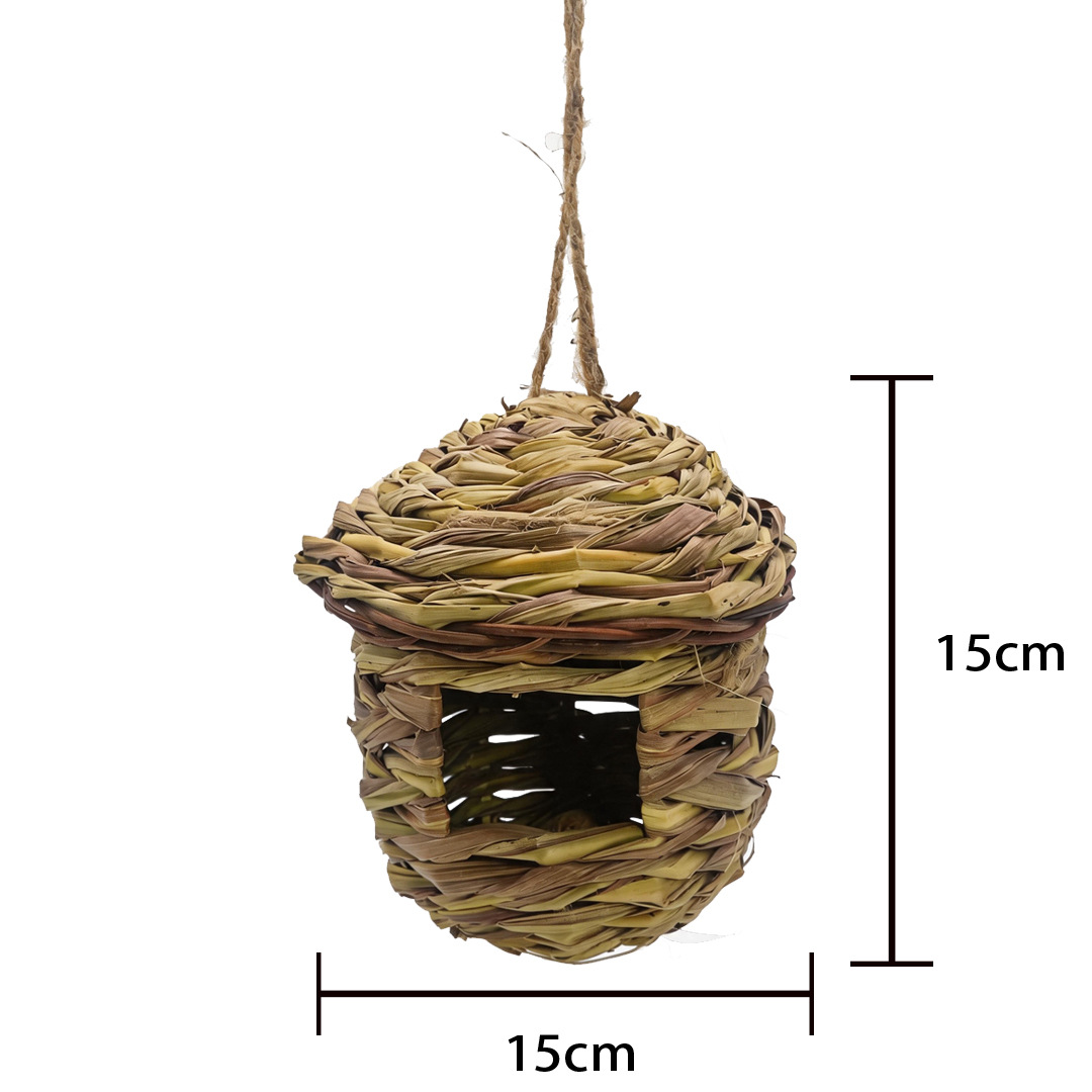 Nido Tejido para Pájaros de Hierba Natural, Hecho a Mano, para Jardín image 13