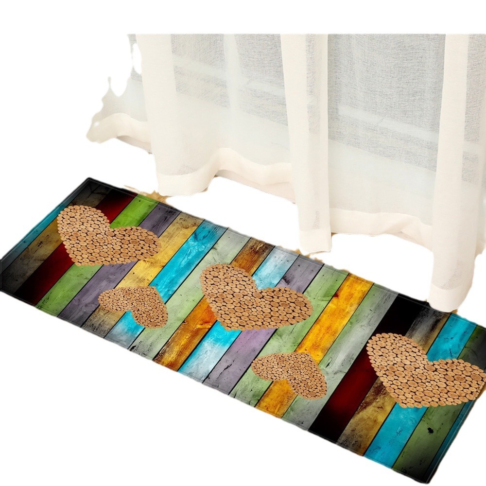 Venta caliente grano de madera puerta casa estera cocina tira absorbente baño antideslizante alfombra del piso sala de estar dormitorio alfombra 1