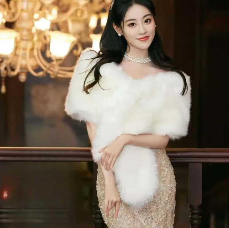 In-Stock Autumn and Winter Trendy Dress Shawl, Faux Fox Fur Cape, Chinese-Style Retro Qipao Cape, Socialite Shawl Wholesale