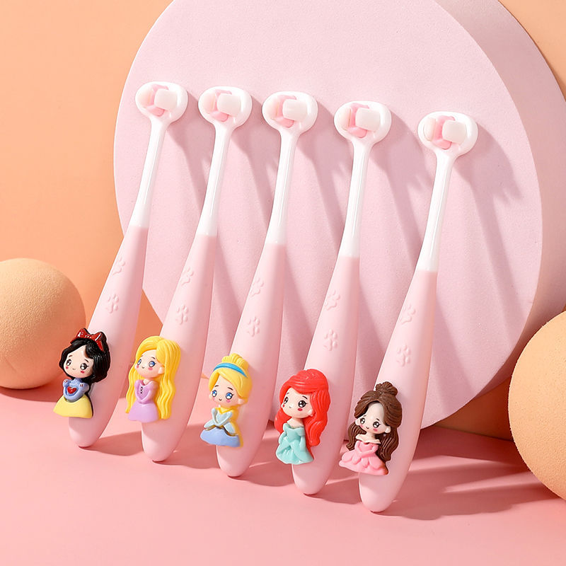 Creative children's baby Wanmao soft hair 5D three-sided cartoon princess Ultraman 0-1-3-6 years old toothbrush