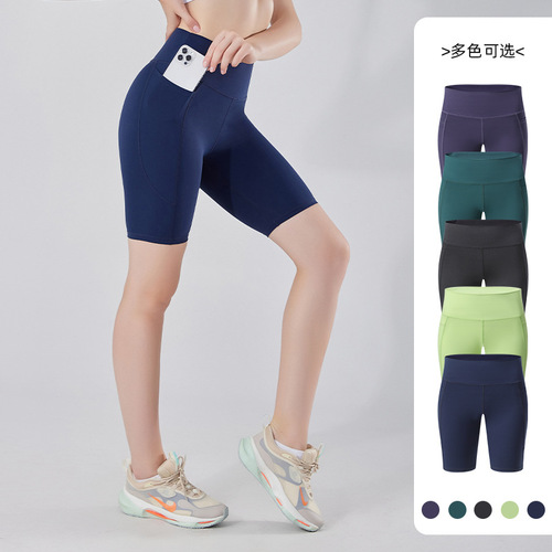 2026 women's yoga pants, fitness quarter pants, autumn and winter new style, can be worn externally, lifting hip and high waist elastic tight shorts
