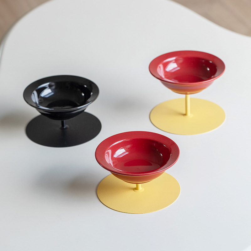 Cerámica creativa de pies altos de gran calibre de alto valor facial para mascotas y gatos cuello protector de columna cervical anti-derrumbe tazón de agua de grano