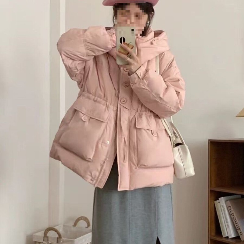 New Korean Style down Jacket for Small People, Thickened Winter Duck down Hooded Waist-Cinching Fashionable Warm Jacket Cute New Korean Style down Jacket for Small People, Thickened Winter Duck down Hooded Waist-Cinching Fashionable Warm Jacket Cute